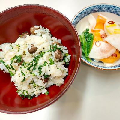🍁『 むかごご飯（むかご入り菜飯） 』🌾