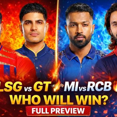 MI vs RCB & LSG vs GT 🔥 Super Sunday Double Header | Who Will Win? IPL 2026 Preview
