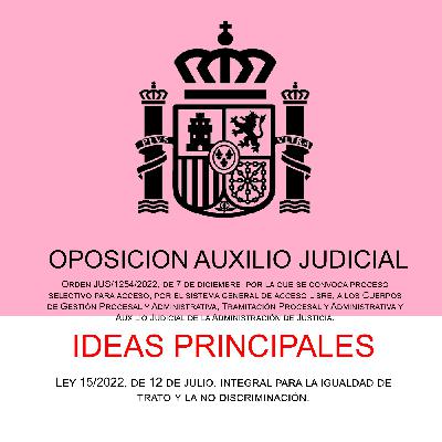 TEMA 2 .- IDEAS PRINCIPALES Ley 15/2022, de 12 de julio, integral para la igualdad de trato y la no discriminación.