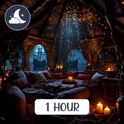 Pirate Ship Ambience: Cozy Captain's Cabin with Ocean Waves & Creaking Wood Sounds for Sleep