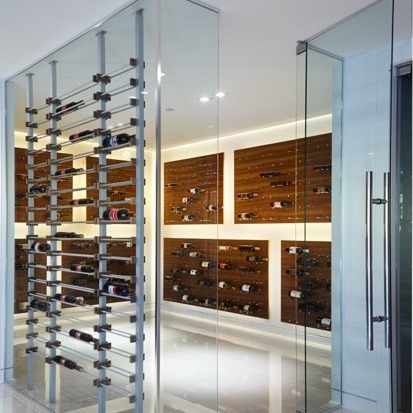 Custom Glass Wine Cellar Doors
