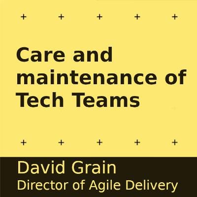 Care and Maintenance of Tech Teams - David Grain, Director of Agile Delivery Care and Maintenance of Tech Teams - David Grain, Director of Agile Delivery