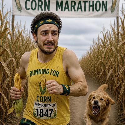 ben's corn themed marathon was a disaster ..shocker! BUT he is a genius for using corn syrup as fuel 17g of CARBS per TBSP
