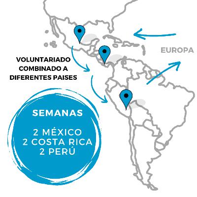 132. Ir a 3 voluntariados en 1 solo viaje por México, Costa Rica y Perú